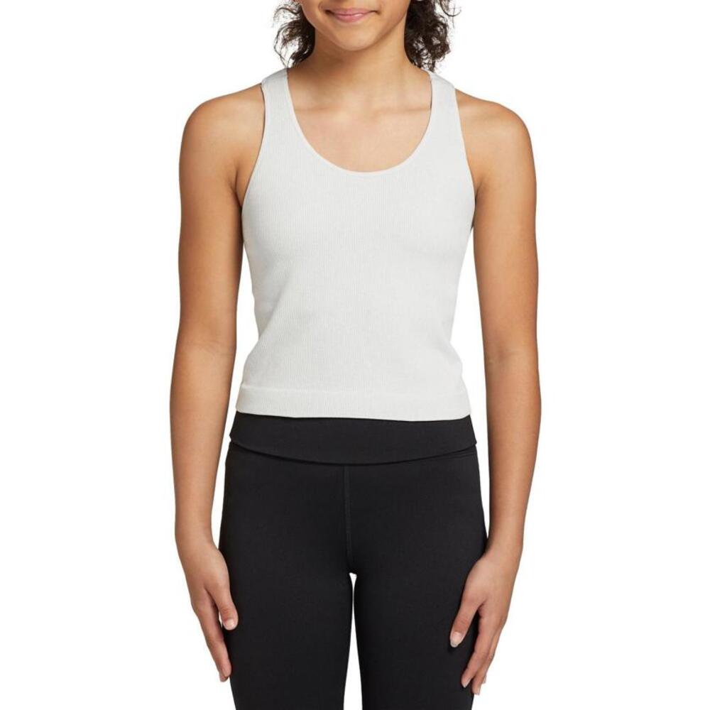 DSG Girls' Momentum Seamless Bra Tank Top, XL, Light Heather Grey Gray